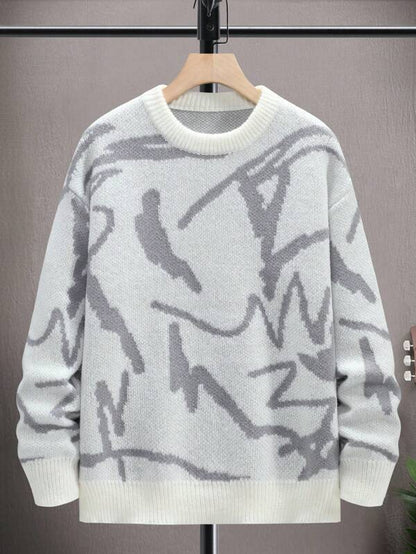 Men's Sweater with Graphic Print - Arvid-Black-S-Nora Luxe