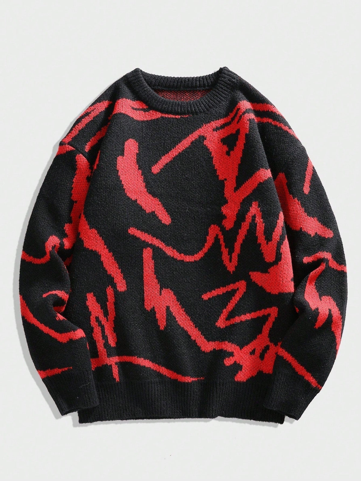 Men's Sweater with Graphic Print - Arvid-Red-S-Nora Luxe