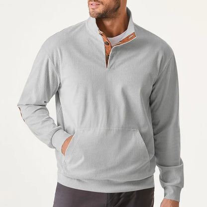 Men's Sweater with Stand-up Collar - Liam-Apricot-S-Nora Luxe