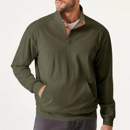 Men's Sweater with Stand-up Collar - Liam-Apricot-S-Nora Luxe
