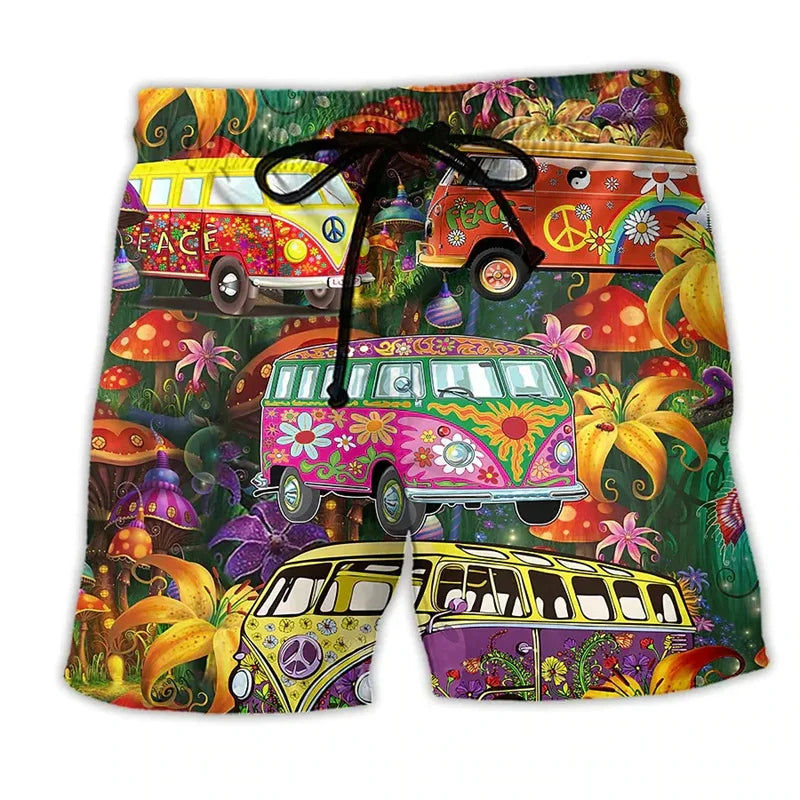 Men's Swim Shorts with Graffiti Print – NovaBay-Red-S-State of Style