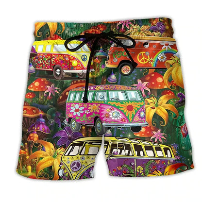 Men's Swim Shorts with Graffiti Print – NovaBay-Red-S-State of Style