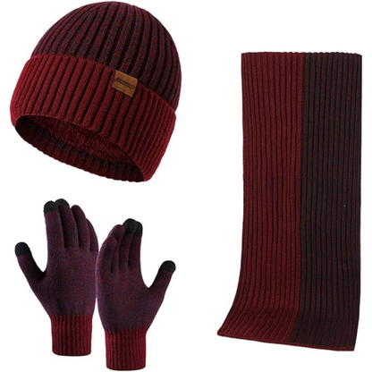 Men's Winter Beanie & Gloves Set - Victor-Dark Blue-Nora Luxe