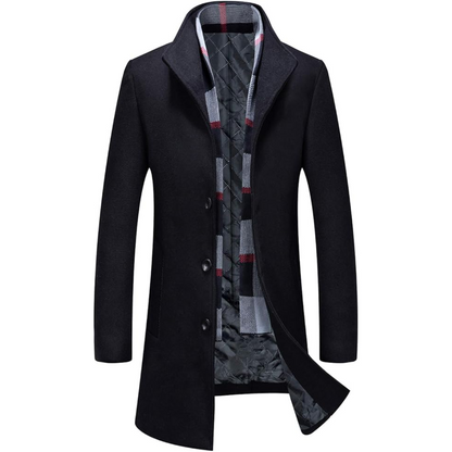 Men's Wool Blend Trench Coat - Pedro-Black 4-Nora Luxe