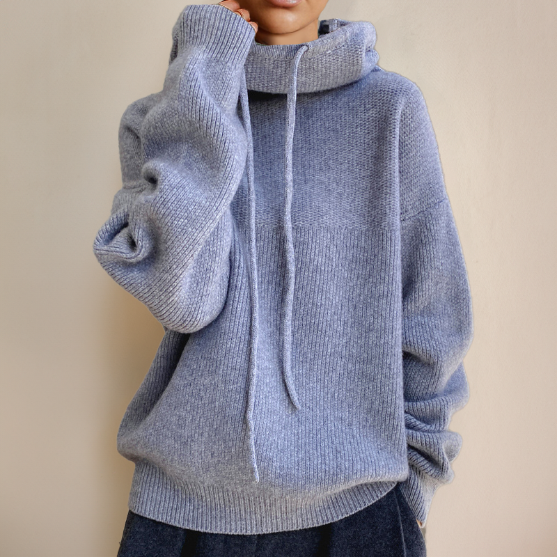 Merino Wool Ladies' Turtleneck - Lena-Gray-XS-Nora Luxe