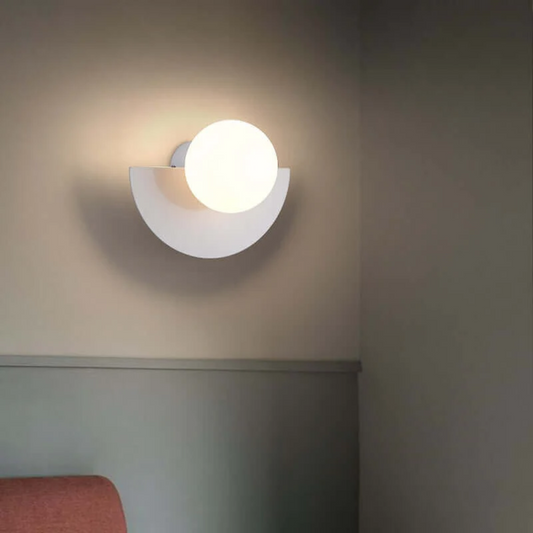 Metal Half Moon Wall Lamp - LunaMetal-Red-7.87 × 5.91 in-Warm White (2700-3500k)-Nora Luxe