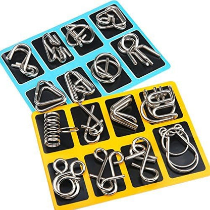 Metal Puzzle Rings Set - BrainTwist-Yellow-Nora Luxe