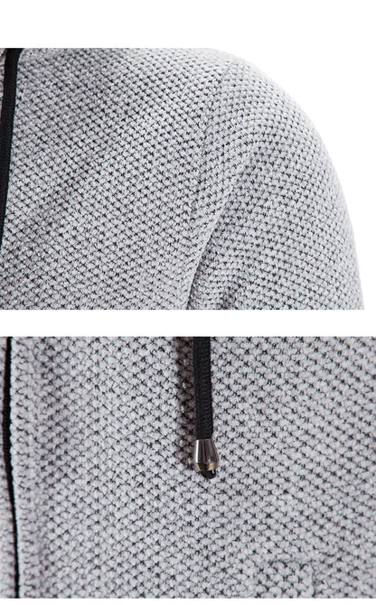 Mid-length Wool Hoodie for Men - Luca-Dark Gray-S-Nora Luxe