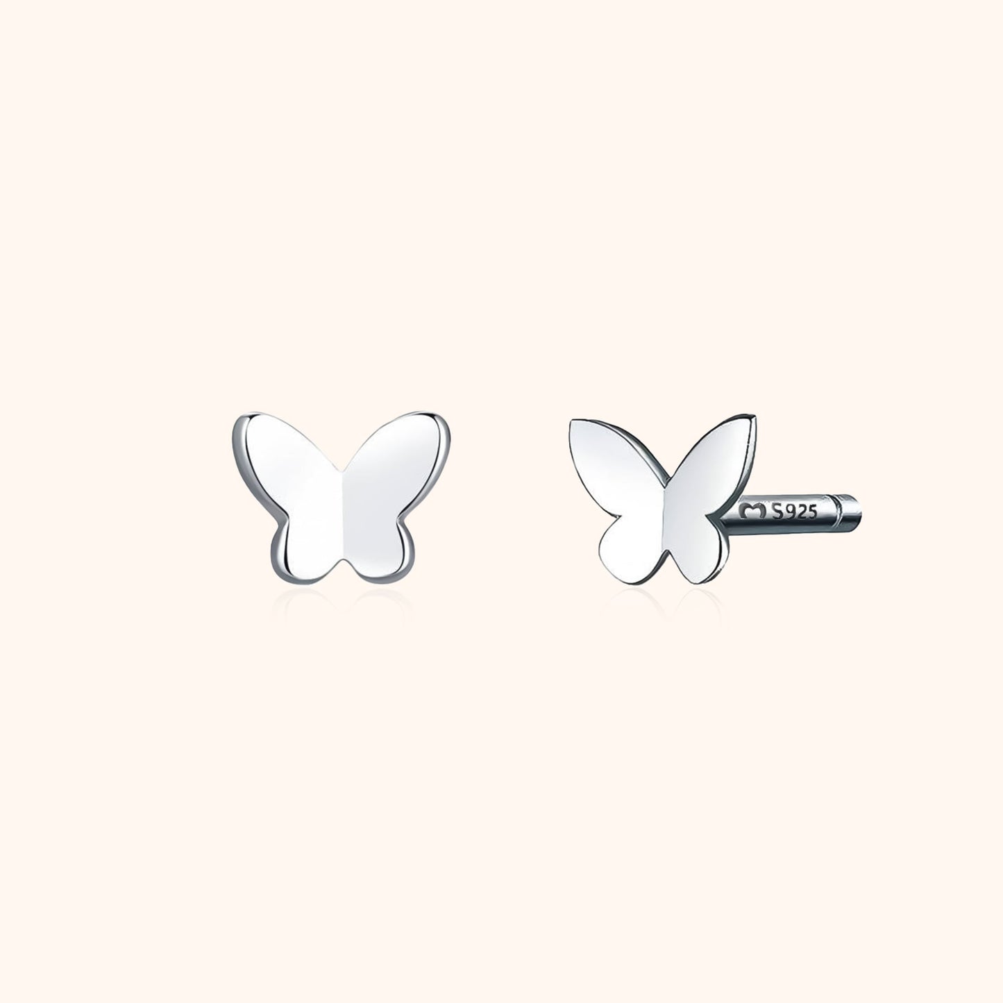 Mini Butterfly Earrings - Elena-Silver-Nora Luxe