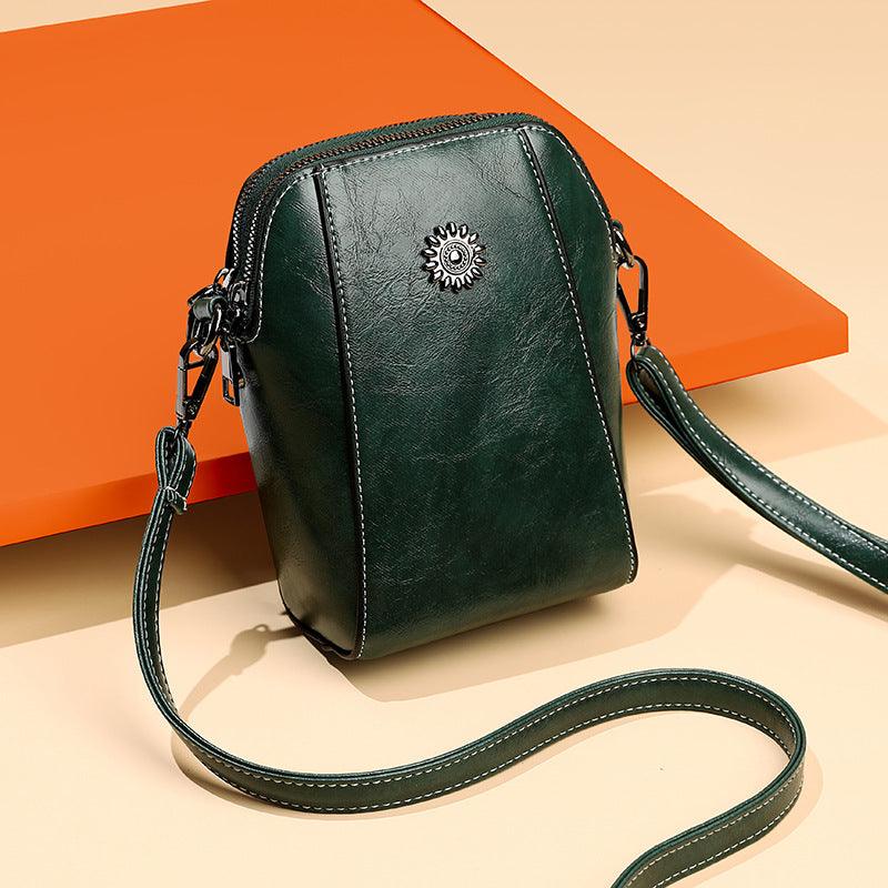 Mini Learning Crossbody Bag with Floral Detail - Liora-Green-Nora Luxe