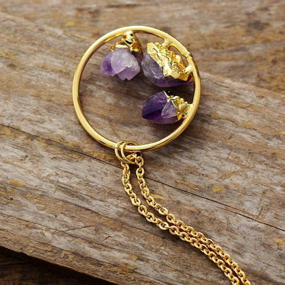 Minimalist Amethyst Raw Stone Necklace - Evelyne-Nora Luxe