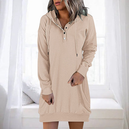 Minimalistic Long Women's Hoodie – Valeria-Beige-S-Nora Luxe