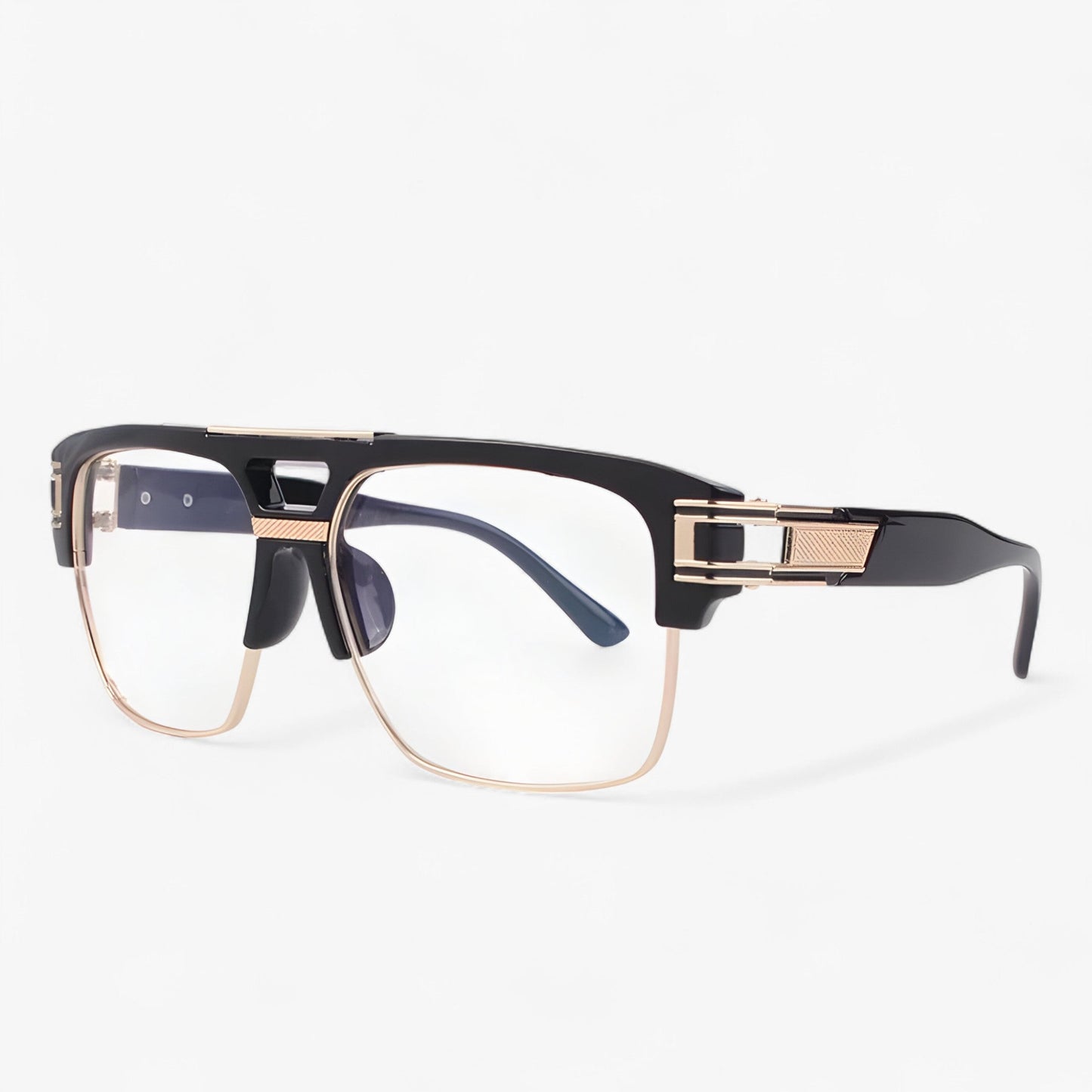 Mirrored Retro Designer Sunglasses – Calvero-Black Transparent-Nora Luxe