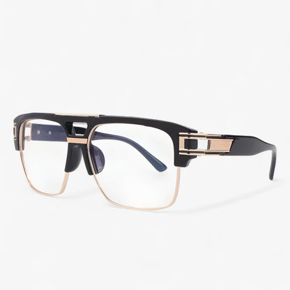 Mirrored Retro Designer Sunglasses – Calvero-Black Transparent-Nora Luxe