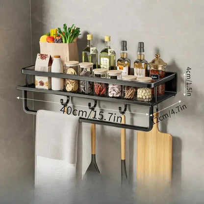 Modern Black Kitchen Rack - MetroRack-11.81 inches-Nora Luxe