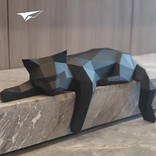 Modern Cat Figurine - Luna-Black-Nora Luxe