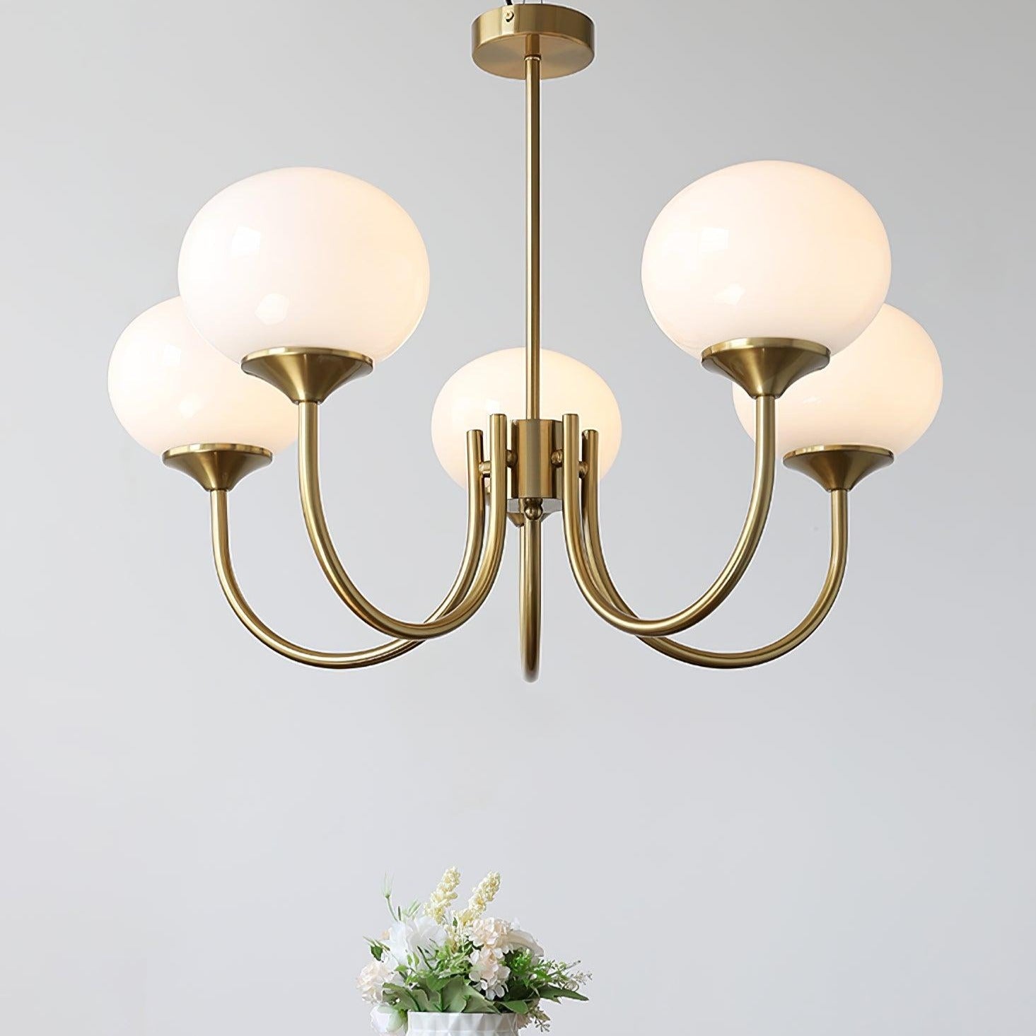 Modern Chandelier - LuxeGlow-Copper+Pink-3 Heads ∅ 18.1″ x H 13.4″ / Dia 46cm x H 34cm-Nora Luxe