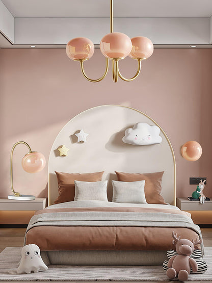 Modern Chandelier - LuxeGlow-Copper+Pink-3 Heads ∅ 18.1″ x H 13.4″ / Dia 46cm x H 34cm-Nora Luxe