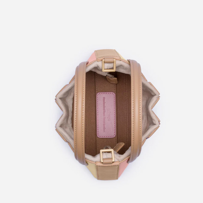 Modern Handbag with Geometric Design - GeoChic-Pink-Nora Luxe