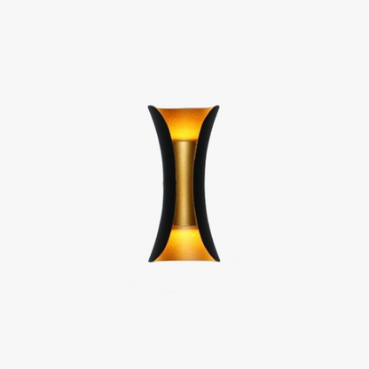 Modern LED Outdoor Wall Lamp - LumiEdge-Black and Gold-Small 6W-Warm white-Nora Luxe