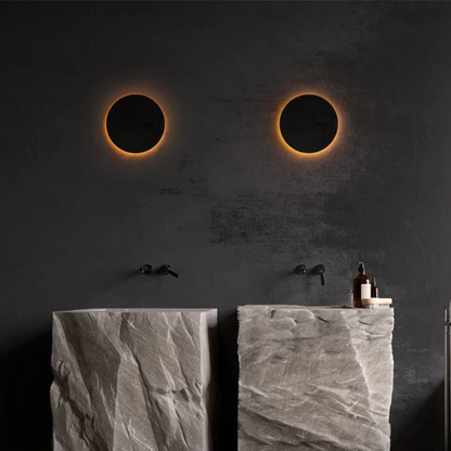 Modern Minimalist LED Wall Lamp - Zenith-Black-Warm White-Round Klein-Nora Luxe