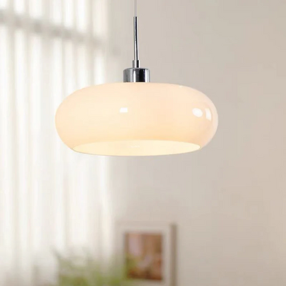 Modern Round LED Pendant Light - RadianceOrb-White-Nora Luxe