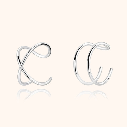 Modern U-Shaped Ear Clips - Nova-You and X-Silver-Nora Luxe