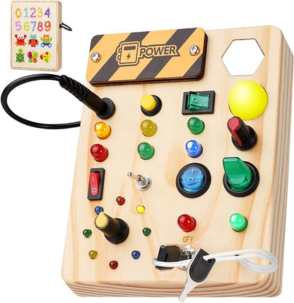 Montessori Toddler Pinboard with 27 LED Lights - BrightMinds-Nora Luxe