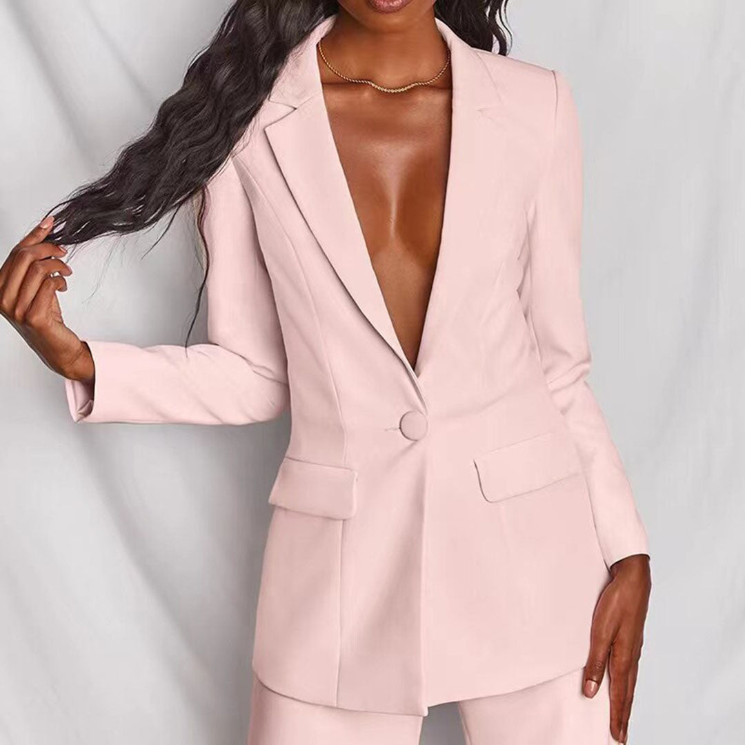 Moshine - 2-Piece Blazer and Trouser Set-Yellow-S-Nora Luxe