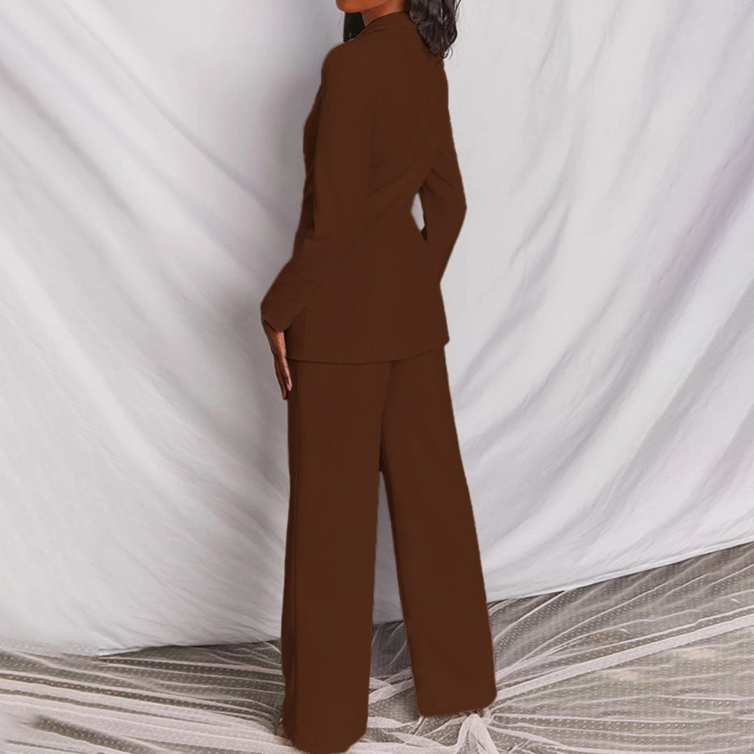 Moshine - 2-Piece Blazer and Trouser Set-Yellow-S-Nora Luxe
