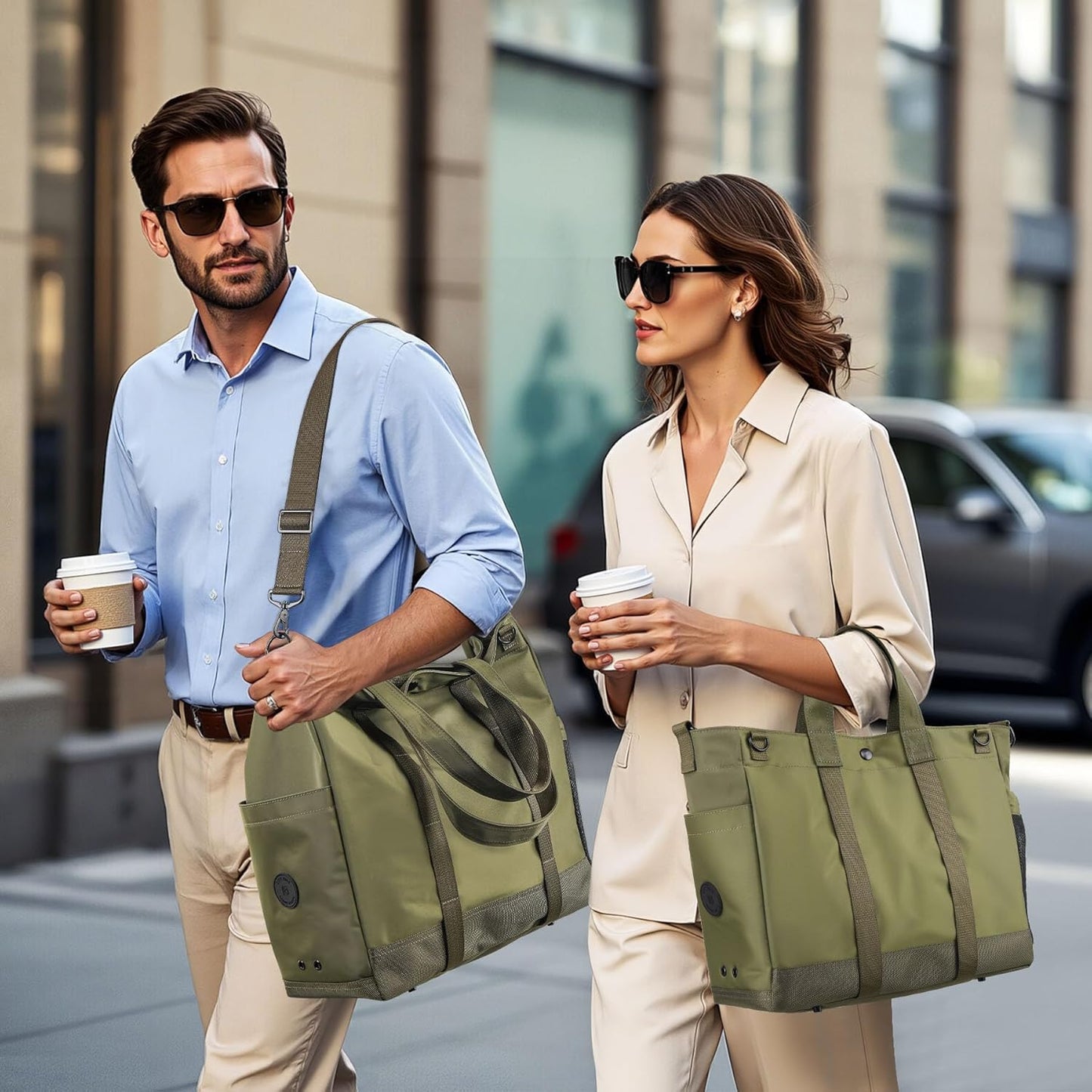 Multi-Compartment Laptop Tote Bag with Adjustable Strap – MetroCarry