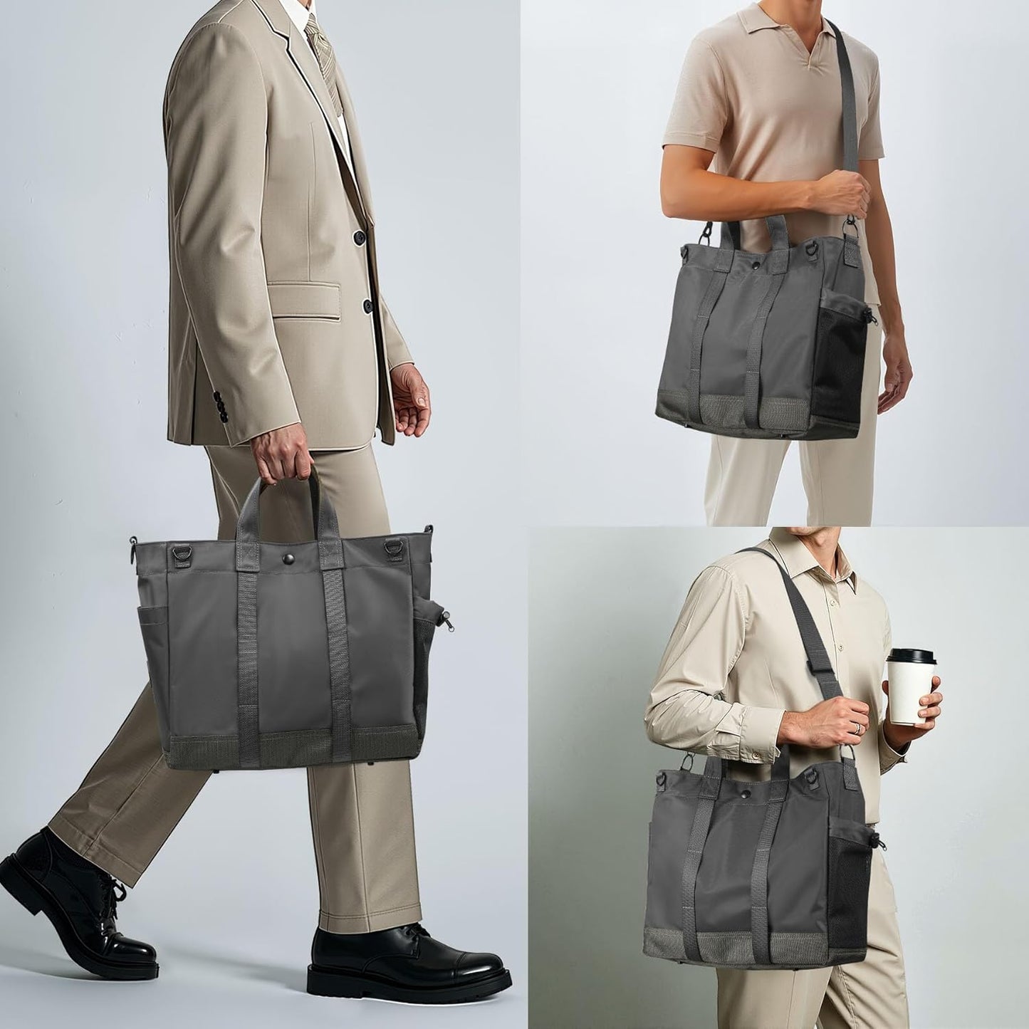 Multi-Compartment Laptop Tote Bag with Adjustable Strap – MetroCarry