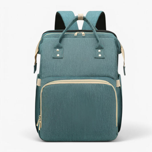 Multi-Functional Changing Bag with Pull-Out Baby Cot – Noëlle-Green-The Livary