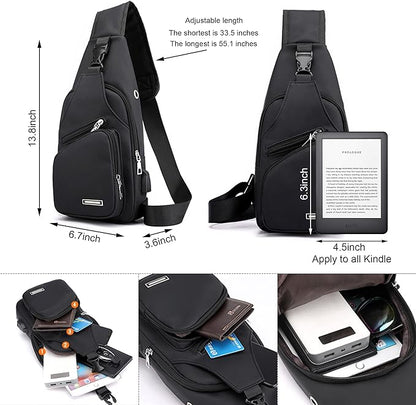 Multifunctional Waterproof Sling Bag - WaveSling-Black-Nora Luxe