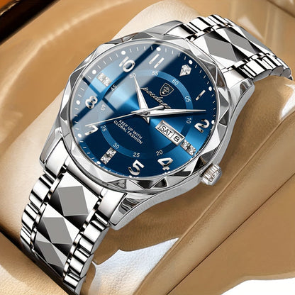 Multifunctional Waterproof Sports Watch for Men - Titan-Inter-golden Band With Blue Surface-Nora Luxe