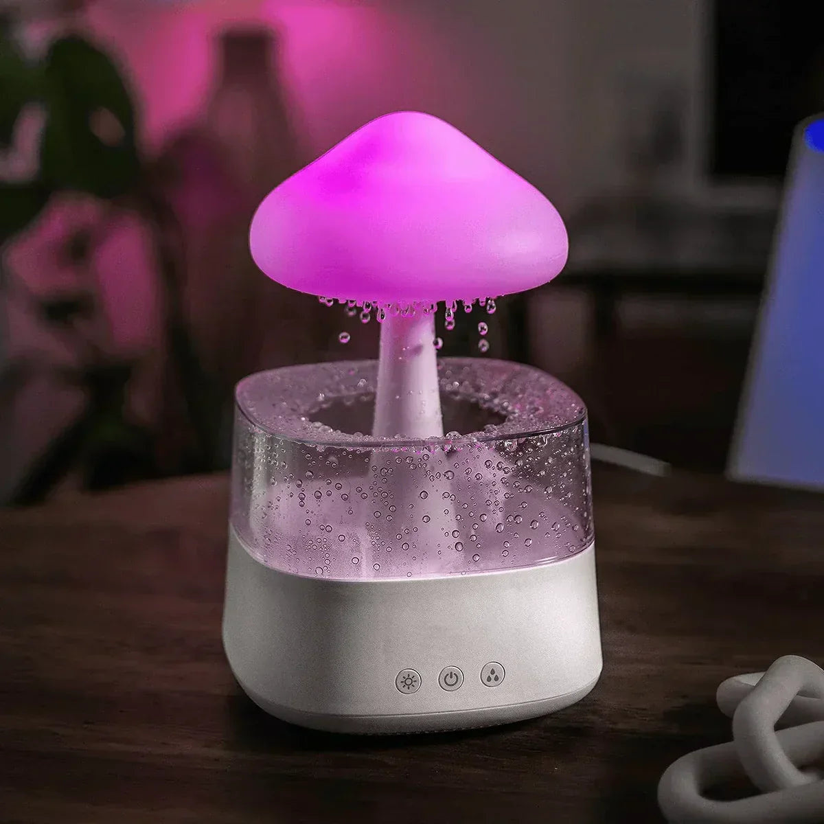 Mushroom Clouds Rain Humidifier - CalmCloud-Wood-Nora Luxe