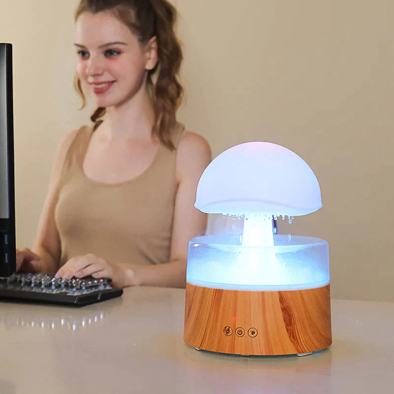 Mushroom Clouds Rain Humidifier - CalmCloud-Wood-Nora Luxe