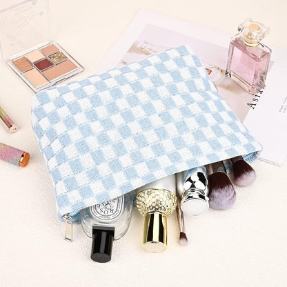 Must-Have Checked Make-up Bag Set-Red-Nora Luxe