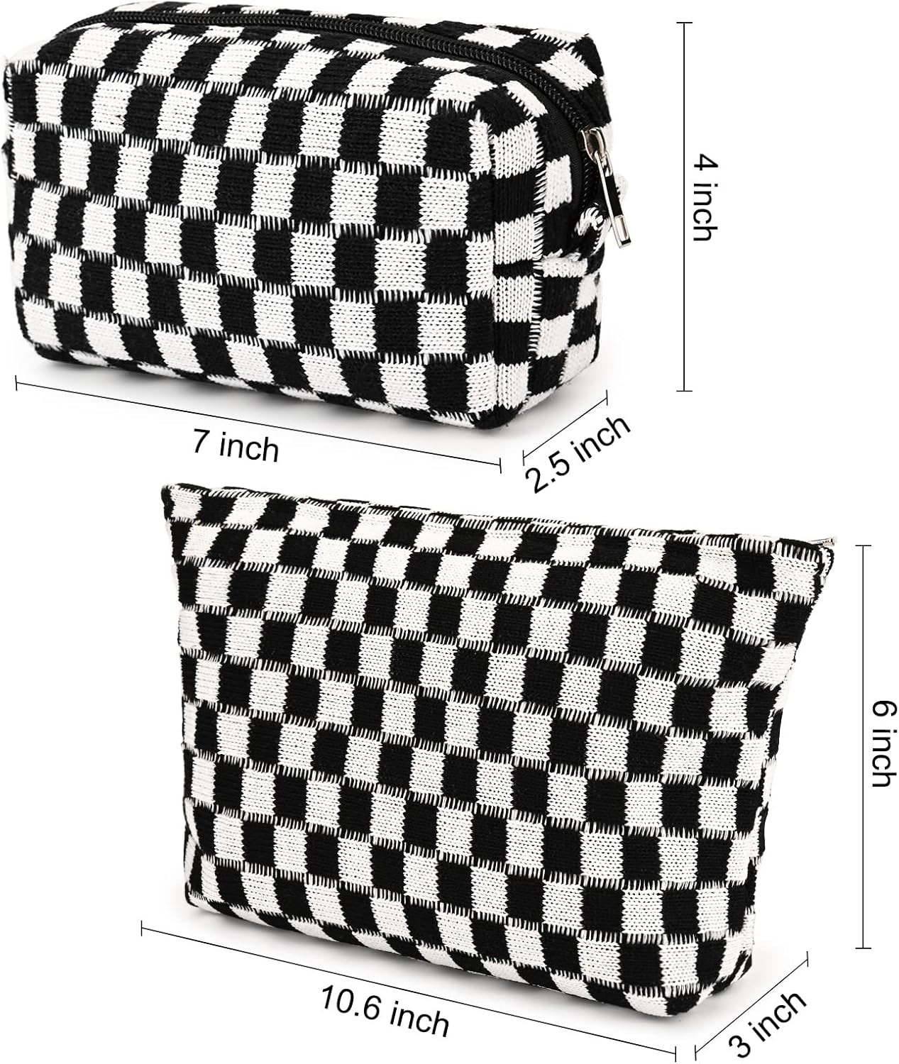 Must-Have Checked Make-up Bag Set-Red-Nora Luxe