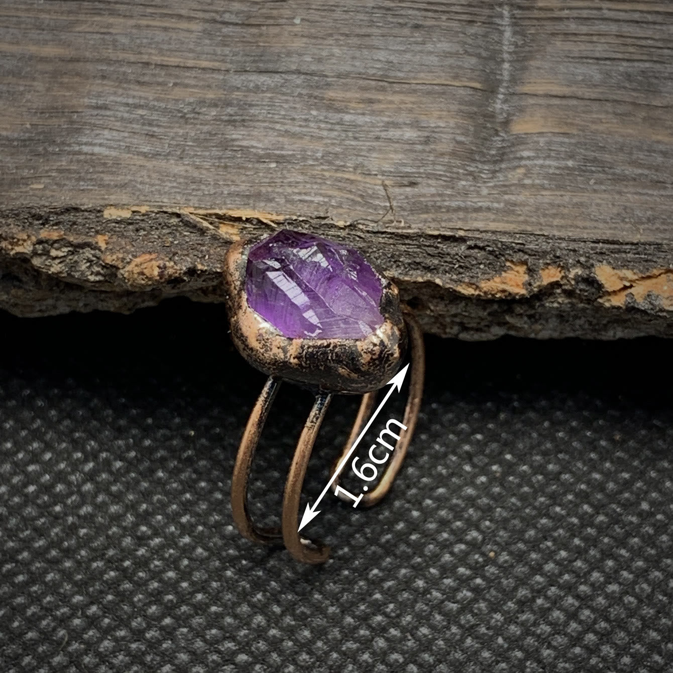 Natural Raw Birthstone Ring - Selina-January & Pomegranate-Nora Luxe