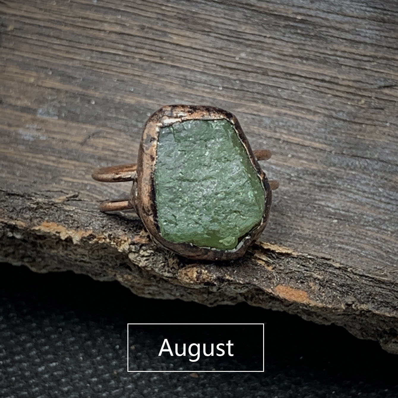 Natural Raw Birthstone Ring - Selina-January & Pomegranate-Nora Luxe