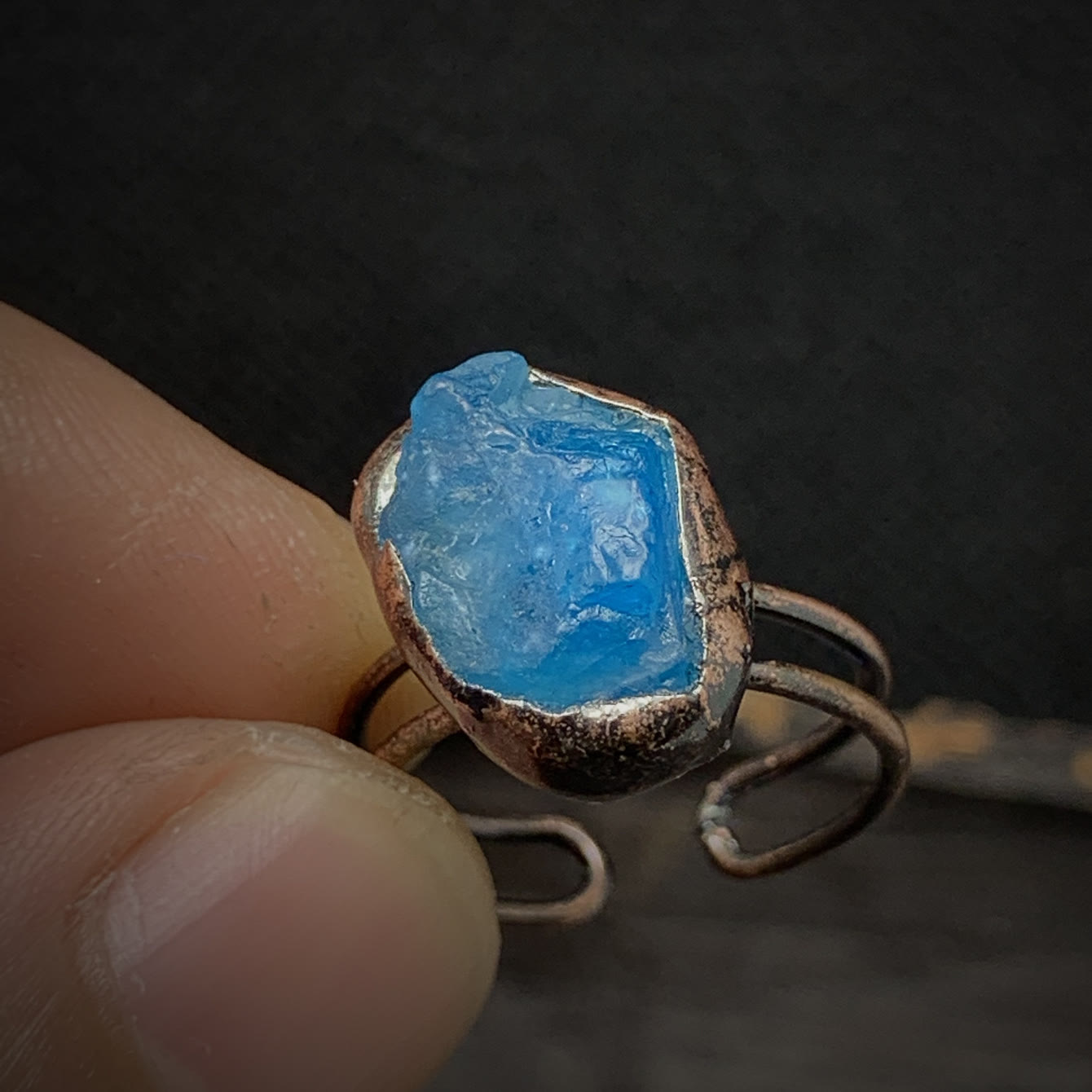 Natural Raw Birthstone Ring - Selina-January & Pomegranate-Nora Luxe