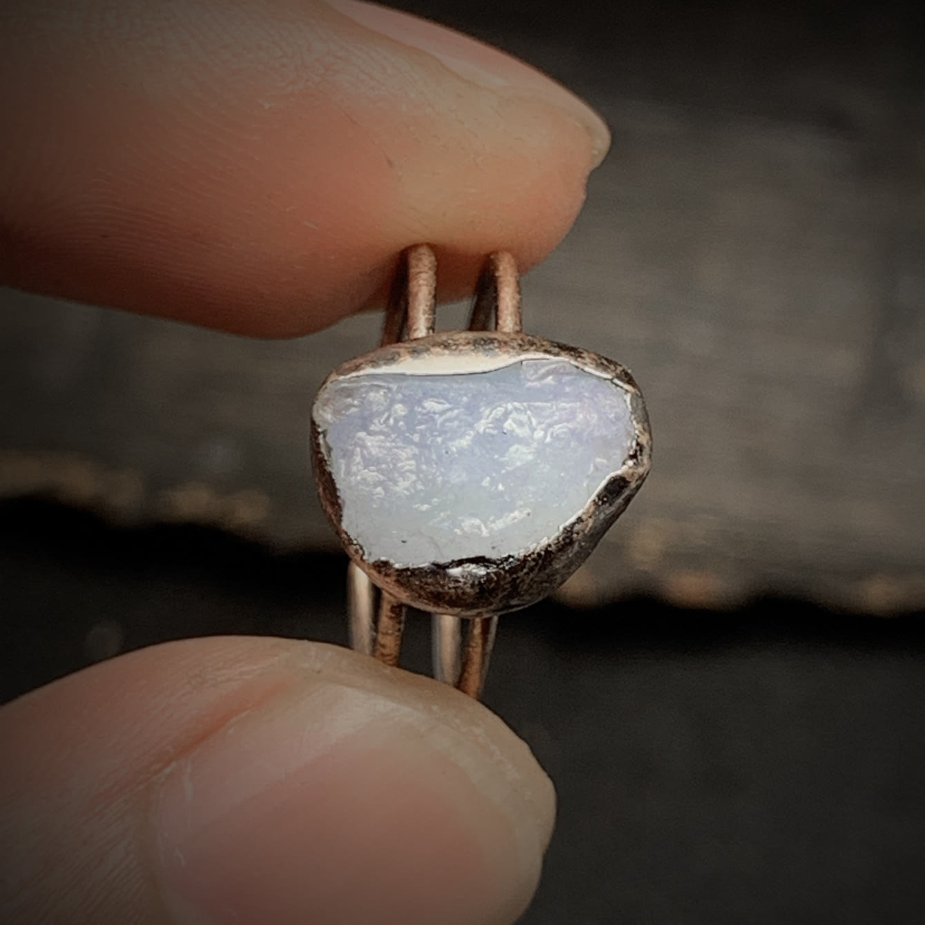 Natural Raw Birthstone Ring - Selina-January & Pomegranate-Nora Luxe