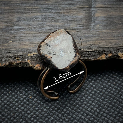 Natural Raw Birthstone Ring - Selina-January & Pomegranate-Nora Luxe