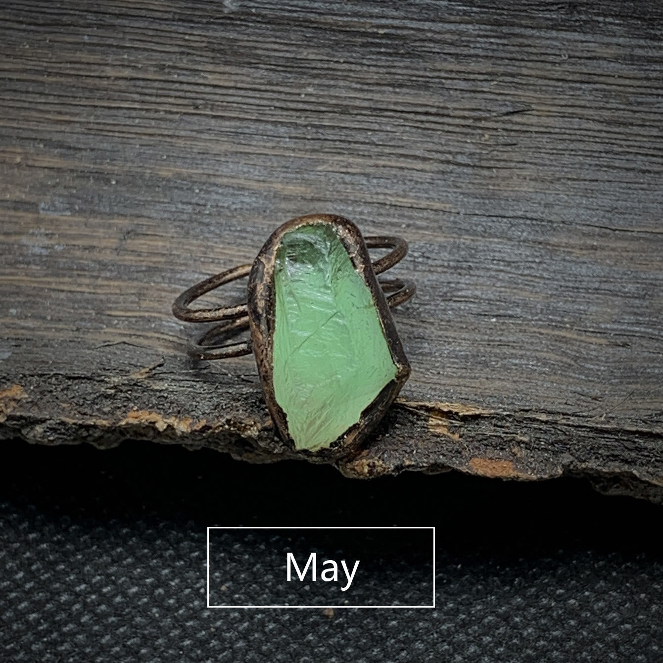 Natural Raw Birthstone Ring - Selina-January & Pomegranate-Nora Luxe