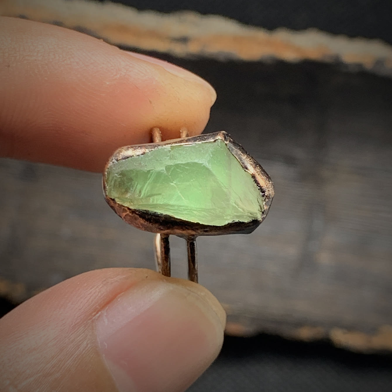 Natural Raw Birthstone Ring - Selina-January & Pomegranate-Nora Luxe