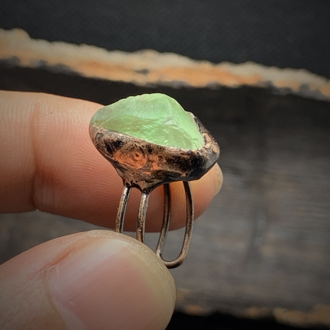 Natural Raw Birthstone Ring - Selina-January & Pomegranate-Nora Luxe