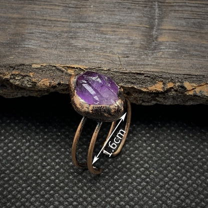 Natural Raw Birthstone Ring - Selina-January & Pomegranate-Nora Luxe