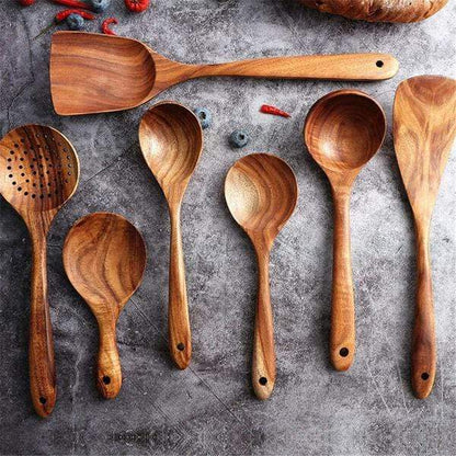 Natural Wooden Kitchen Set - RustiCook-Set of 4 pieces-Nora Luxe
