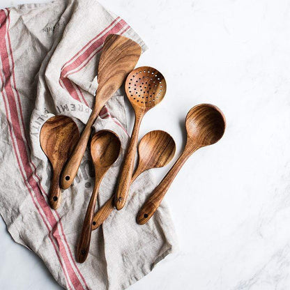 Natural Wooden Kitchen Set - RustiCook-Set of 4 pieces-Nora Luxe